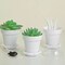 12 WHITE Mini Flower Pot DESSERT CUPS Lid Shovel Spoon